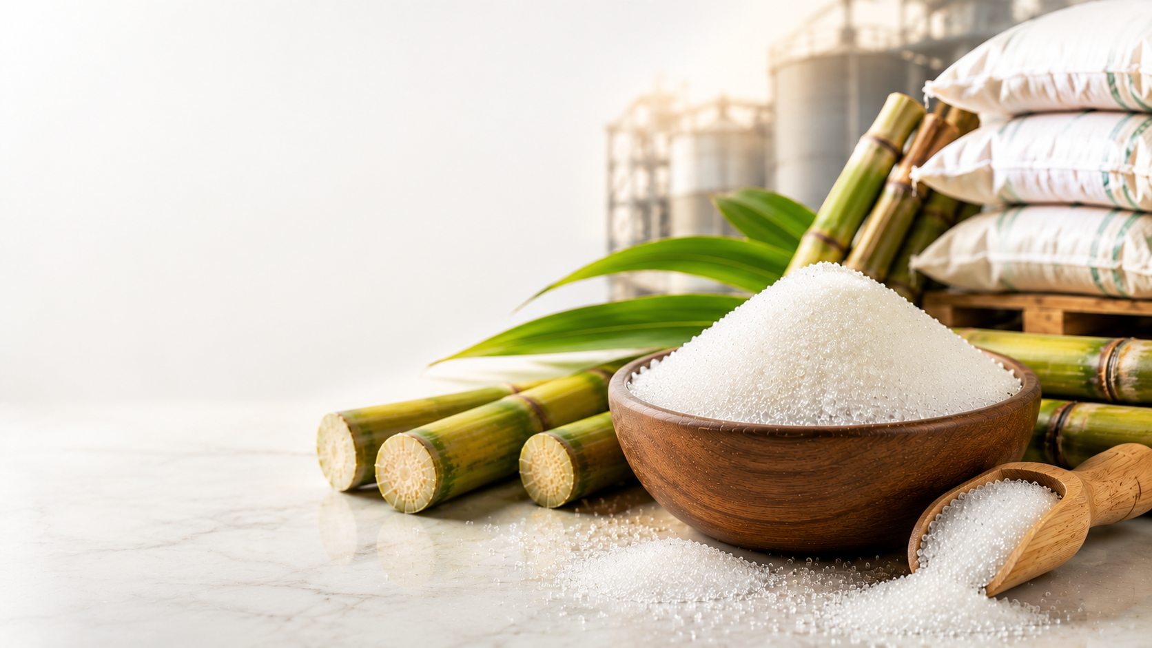 Brazilian crystal white sugar quality purity brilliance food manufacturing premium