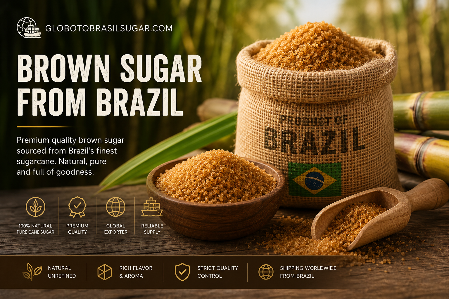 Brazilian brown sugar ICUMSA 150 bulk bags wholesale export