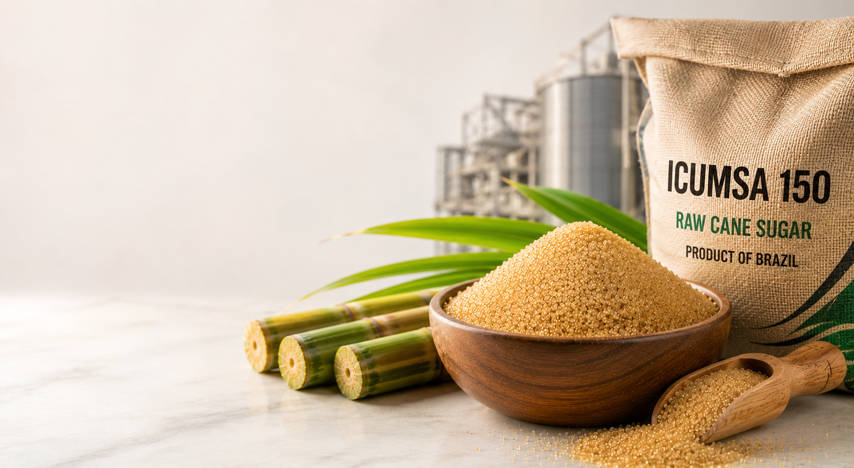 ICUMSA 150 refined white cane sugar bulk export Brazil bakery confectionery