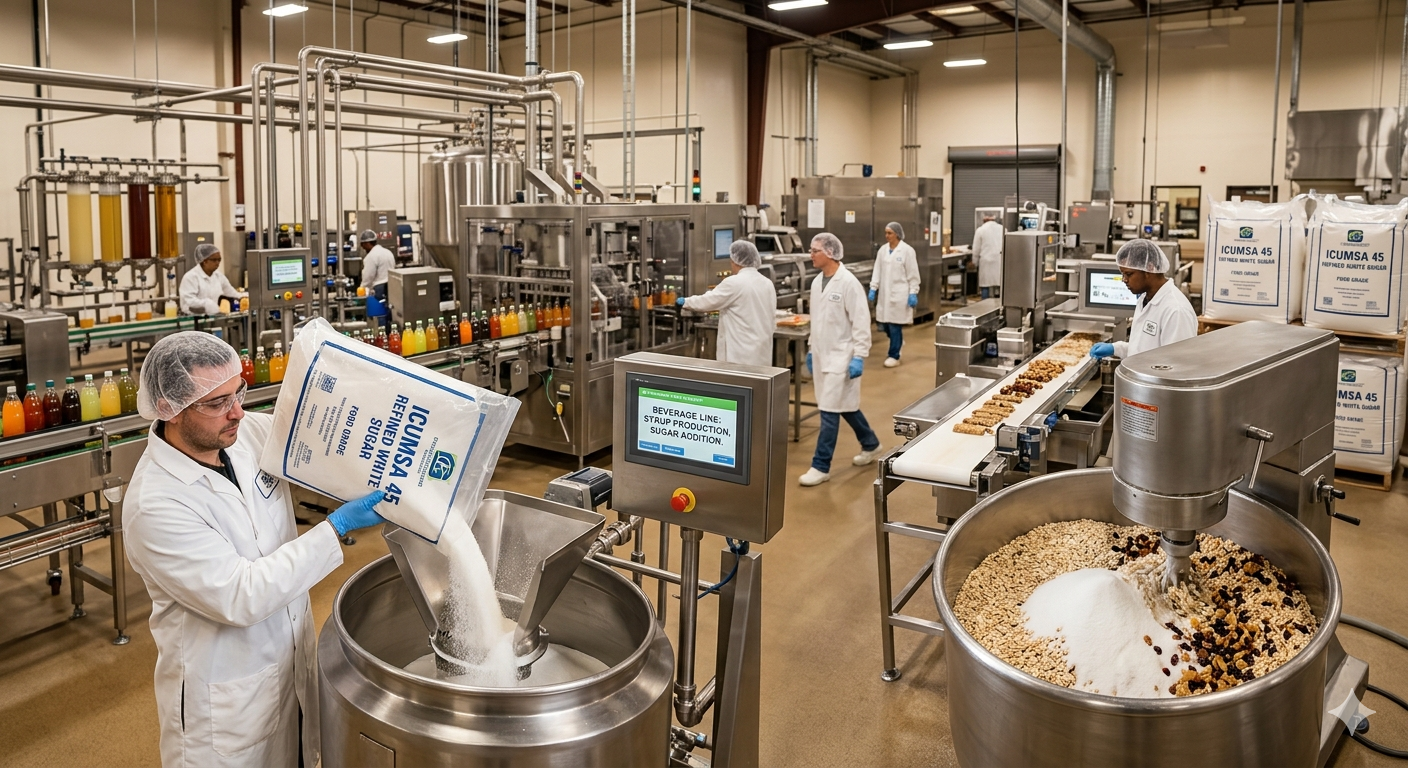 ICUMSA 45 sugar used in beverage manufacturing and food production